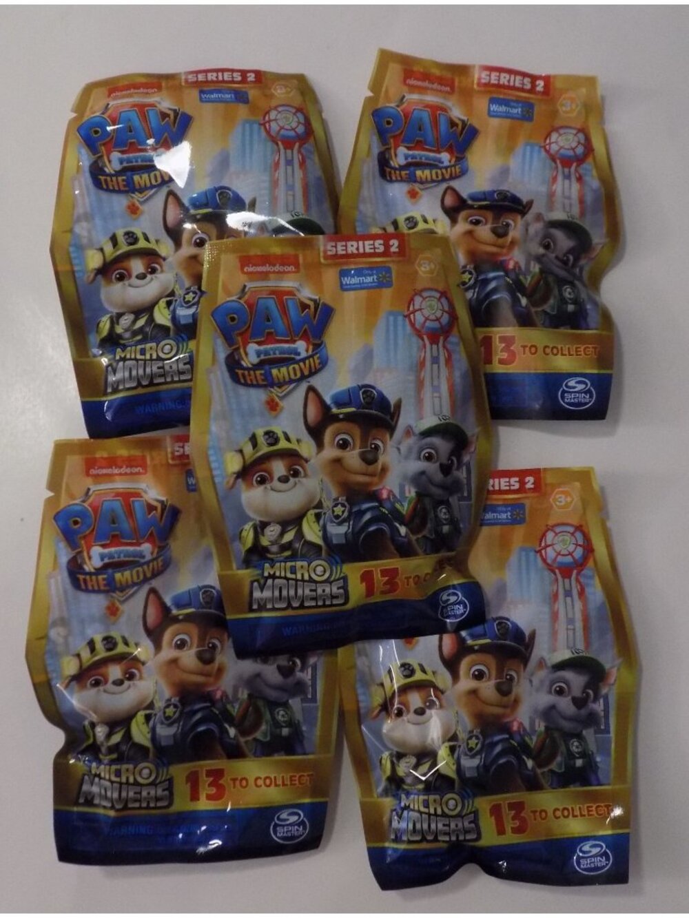 PAW Patrol Micro Movers Mystery Movie Mini Figure Series 2 - Lot of 5